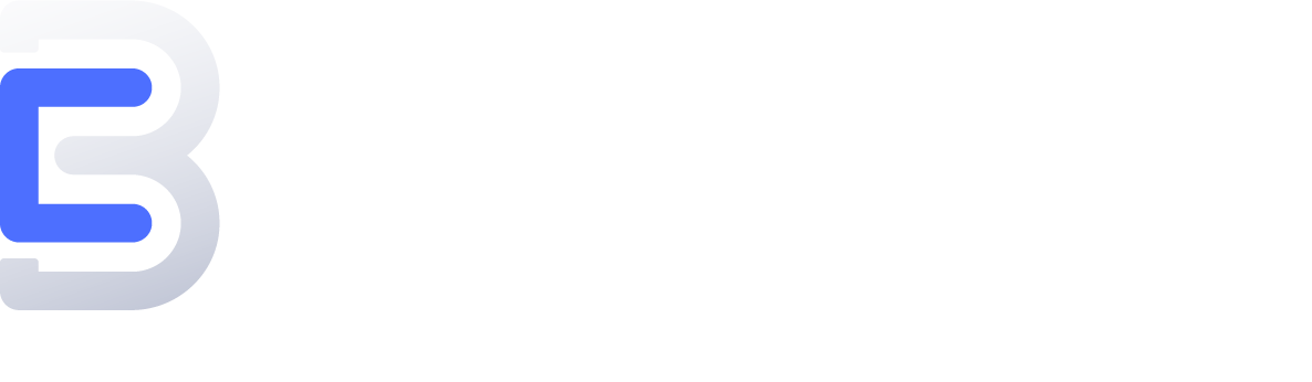 Logo von sofort.chat: stilisierte Buchstaben B und C in Blau und Grau, modern und minimalistisch.