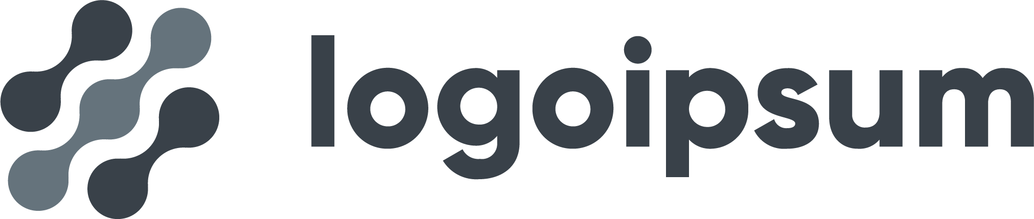 Logo mit organischen Formen in Grautönen und dem Schriftzug "logoipsum". Kontext für die Website sofort.chat.