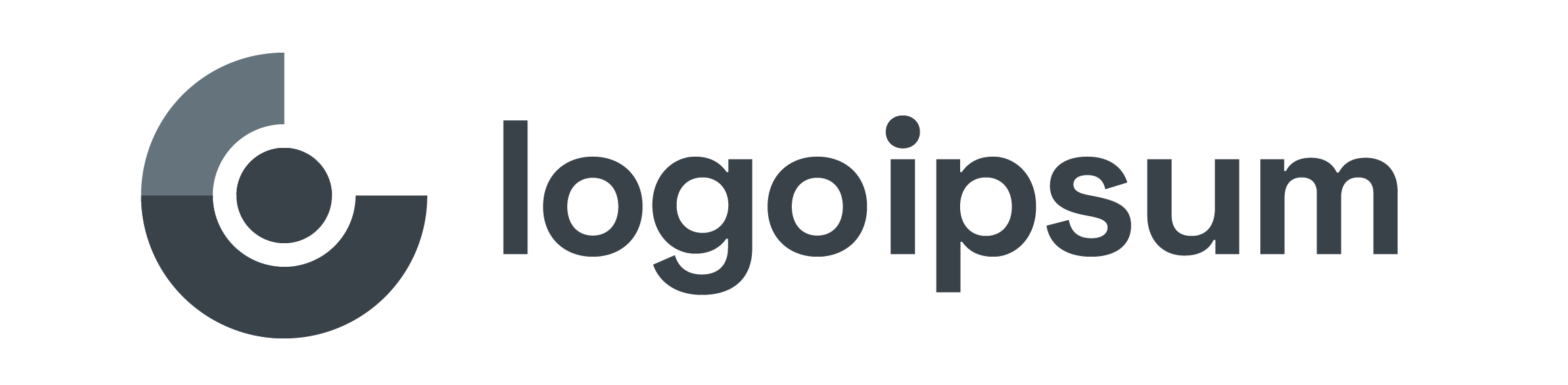 Logo von Logoipsum, bestehend aus einem grafischen Element und dem Schriftzug "logoipsum" in dunkler Schriftart.