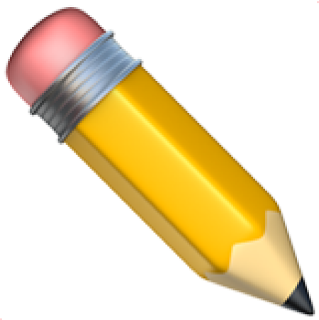 Gelber Bleistift mit rosafarbenem Radiergummi auf der Spitze.